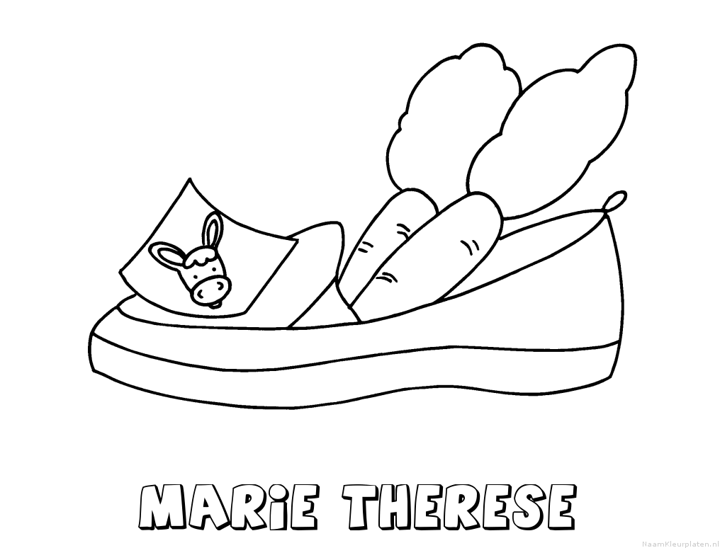 Marie therese schoen zetten kleurplaat